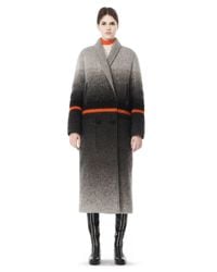 Alexander Wang | Gray Double Breasted Long Car Coat | Lyst