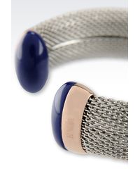Emporio Armani | Metallic Bracelet In Rose Gold-plated Steel | Lyst