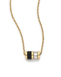 Michael Kors | Metallic Baguette & PavÉ Barrel Pendant Necklace | Lyst