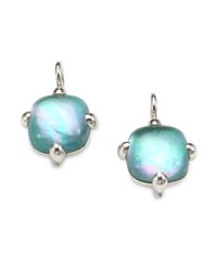 Pomellato | Green Agate Doublet & Sterling Silver Square Cabochon Drop Earrings | Lyst