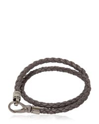 Tod's | Gray "My Colors" Braided Leather Bracelet for Men | Lyst