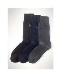 Polo Ralph Lauren | Multicolor Cotton Trouser Sock 3-pack for Men | Lyst