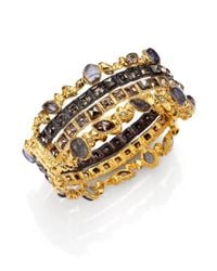 Alexis Bittar | Metallic Elements Phoenix Labradorite & Crystal Large Stacked Bracelet | Lyst