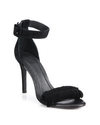 Joie | Black Pippi Fringed Suede Sandals | Lyst
