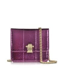 Roberto Cavalli | Purple Flap Mini Orchid Metallic Ayers Leather Shoulder Bag | Lyst