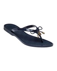 Tory Burch - Blue Jelly Bow Rubber Flip-Flops - Lyst