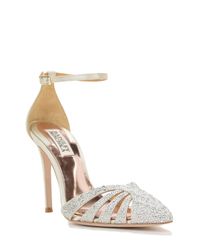 Badgley Mischka | White Sirena Ankle Strap Evening Shoe | Lyst