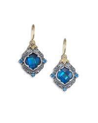 Konstantino | Metallic Thalassa London Blue Topaz, Sterling Silver & 18k Yellow Gold Drop Earrings | Lyst