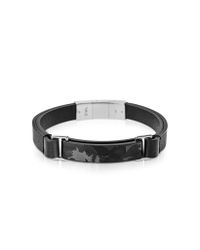 Emporio Armani - Camo and Black Leather Mens Bracelet for Men - Lyst