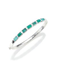 Ippolita | Metallic Rock Candy Flourite, Chrysoprase, Green Turquoise & Sterling Silver Horizontal Stone Bangle Brac | Lyst