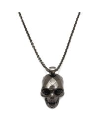 Alexander McQueen | Black Textured Skull Pendant | Lyst