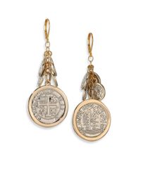 Kenneth Jay Lane | Metallic Framed Cluster Charm Drop Earrings | Lyst