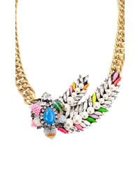 Shourouk | Metallic Pimp Aigrette Crystal and Sequin Goldplated Necklace | Lyst