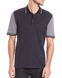 Kiton | Black Patterned Cotton Polo for Men | Lyst