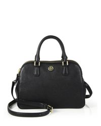 Tory Burch | Black Robinson Leather Satchel | Lyst