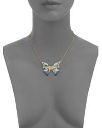 Alexis Bittar | Blue Swarovski Crystal Lucite Butterfly Pendant Necklace | Lyst