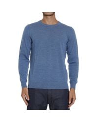 Armani Jeans | Blue Sweater Crewneck Basic With Logo for Men | Lyst