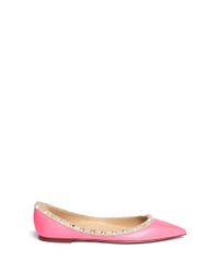 pink valentino rockstud flats