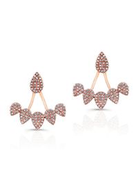 Anne Sisteron | Pink 14kt Rose Gold Diamond Tiara Floating Earrings | Lyst