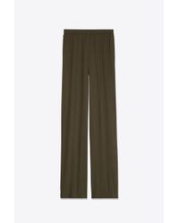 Helmut Lang | Green Tropical Wool Wide Leg Pants | Lyst
