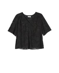 Rebecca Taylor - Black Magnolia Floral Clip Top - Lyst