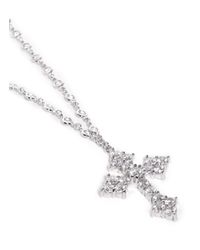 CZ by Kenneth Jay Lane | White Crystal Gemstone Cross Necklace | Lyst