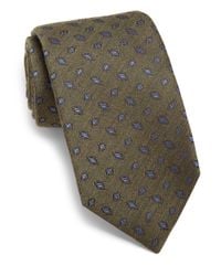 Isaia | Green Framed Diamond Silk & Wool Tie for Men | Lyst