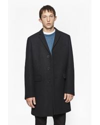 French Connection | Black Melton Overcoat for Men | Lyst