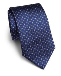 Saks Fifth Avenue | Blue Textured Dot Silk Tie for Men | Lyst
