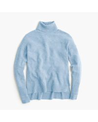J.Crew | Blue Petite Relaxed Wool Turtleneck Sweater With Rib Trim | Lyst