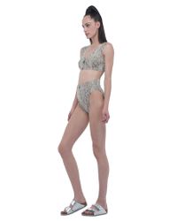 Norma Kamali | Gray Bra Front Zip Bonded | Lyst