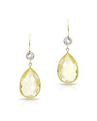 Anne Sisteron - Metallic 14kt Yellow Gold Lemon Topaz Pear Earrings - Lyst