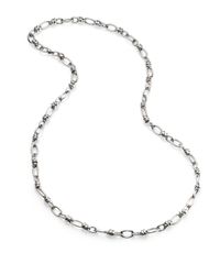 Pomellato | Metallic Sterling Silver Mixed Chain Link Necklace | Lyst