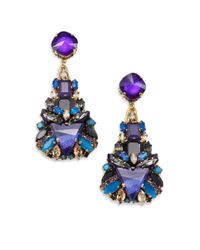 Erickson Beamon | Blue Talitha Crystal Clustered Teardrop Earrings | Lyst