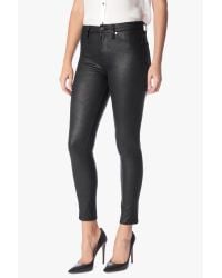 7 For All Mankind High Waist Ankle Skinny In Leather-like Black
