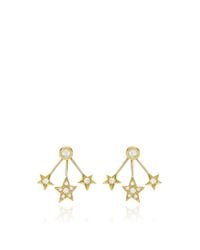 Janis Savitt | Metallic Diamond Three Star Earrings | Lyst