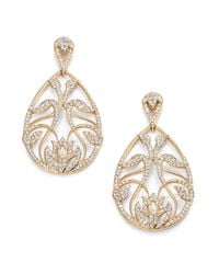 Adriana Orsini | Metallic Pave Crystal Floral Filigree Teardrop Earrings | Lyst