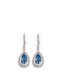 CZ by Kenneth Jay Lane | Blue Suspended Pear-cut Drop Earrings | Lyst