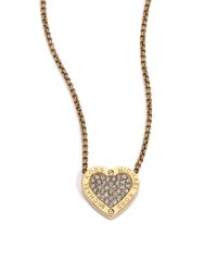 Michael Kors | Metallic Heritage Hearts Pave Necklace/goldtone | Lyst