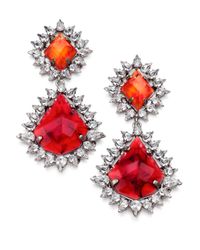 DANNIJO | Red Carrie Crystal Drop Earrings | Lyst