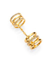 Michael Kors | Metallic Seasonal Statement PavÉ Chained Knuckle Ring | Lyst