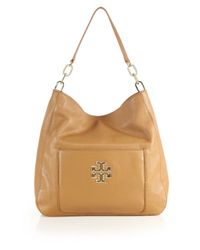 Tory Burch | Brown Britten Leather Hobo Bag | Lyst