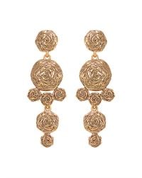 Oscar de la Renta | Metallic Golden Swirl Drop Clip-on Earrings | Lyst