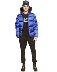 EA7 | Blue Total Zip-Up Nylon Ripstop Down Jacket for Men | Lyst