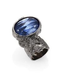 Saint Laurent | Blue Arty Ovale Ring | Lyst
