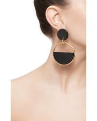Marni | Black Buffalo Horn And Brass Earrings | Lyst