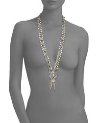 DANNIJO | Metallic Annabel Crystal Tassel Necklace | Lyst