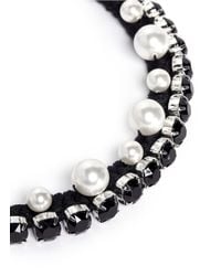 Joomi Lim | Black Crystal Pearl Cotton Braid Necklace | Lyst