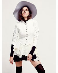 Lyst - Free people Womens Military Ruffles Jacket in White