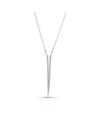 Anne Sisteron - Metallic 14kt White Gold Diamond Slight V Necklace - Lyst